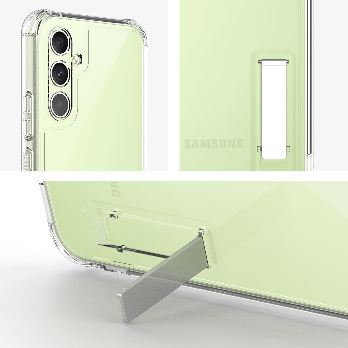 Clear TPU Gel cover for Samsung Galaxy A54 with Kickstand