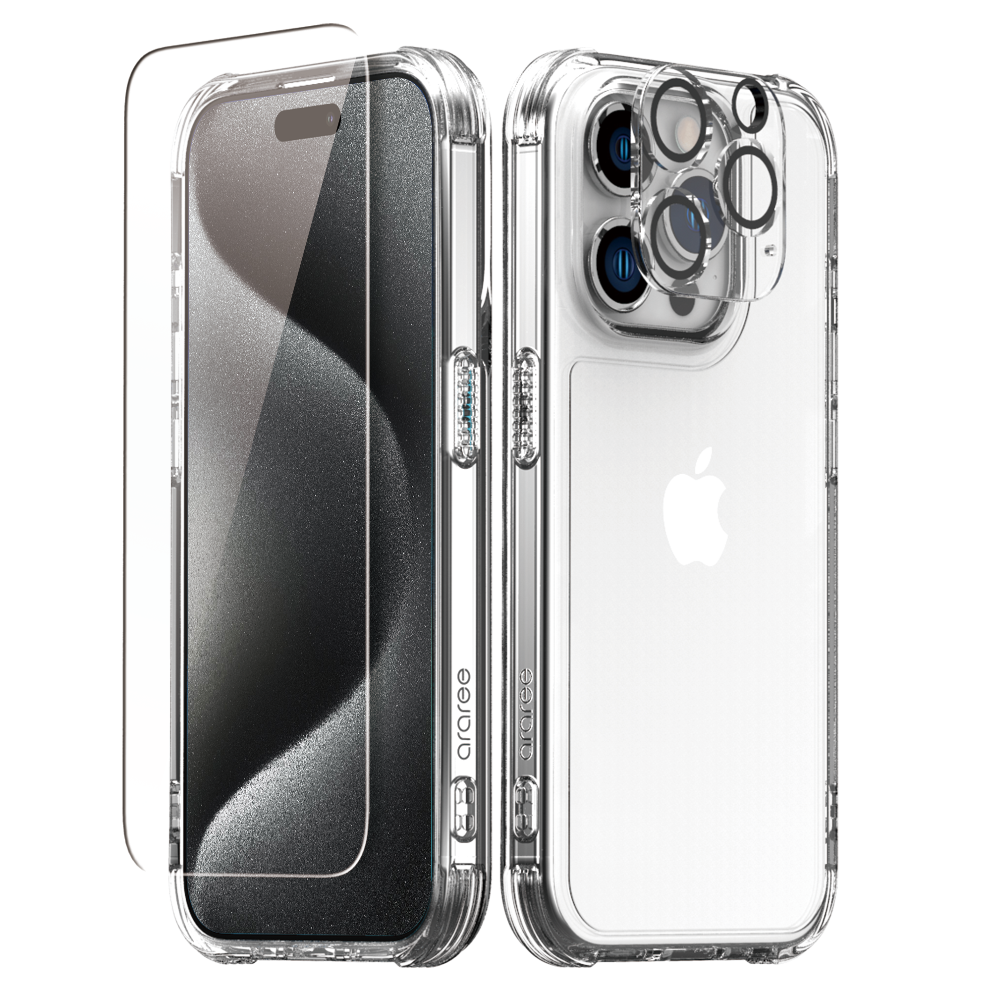 iPhone 15 Pro 3-In-1 Clear TPU Gel cover Pack by Araree