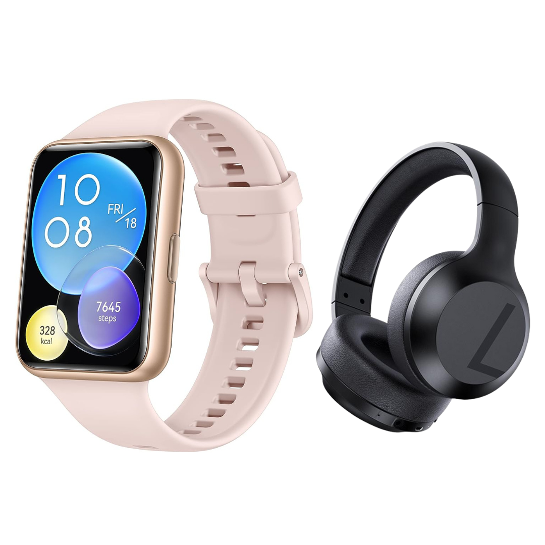Huawei Watch FIT 2 in Sakura Pink + Bluetooth Headphones (unboxed)