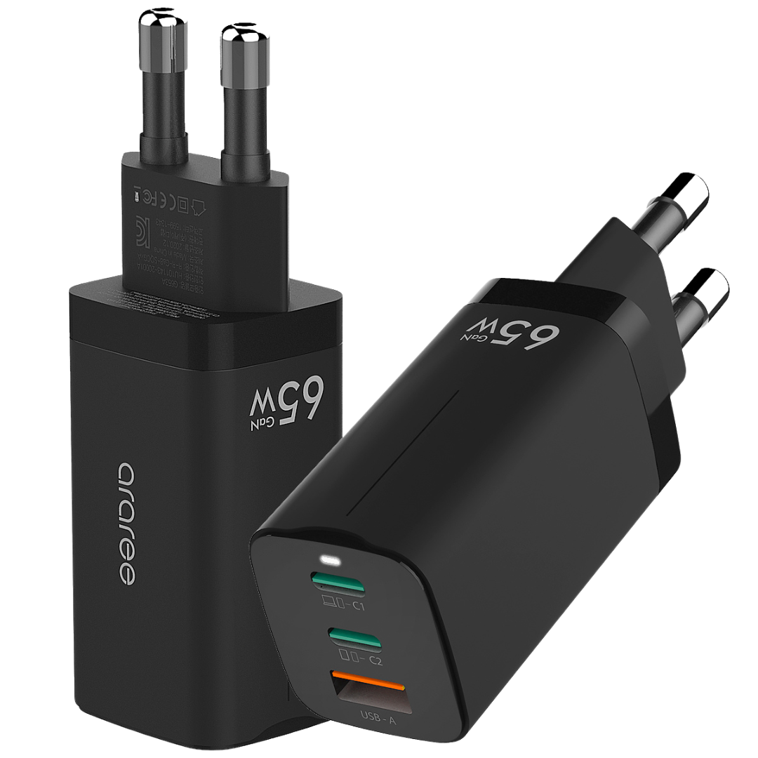 65W PD Super Fast Charge Adapter in Black by Araree